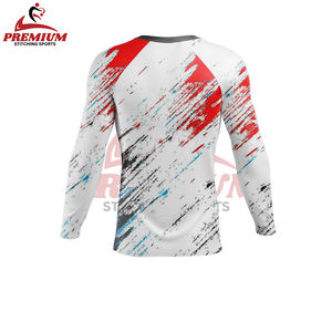 Personaliza tu propio logotipo sublimado manga completa Rash Guard MMA Rash Guard BJJ Rash Guard camisa de compresión MMA Rashguard para hombres - Product Image 2