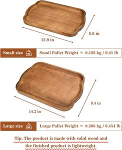 Plateau de service rustique en bois avec finition lisse parfait pour servir des boissons et des apéritifs ajoute une touche naturelle à tout espace - Product Image 4