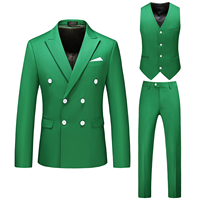 Costume Classique Homme Slim Fit Croisé Plissé pour Mariage et Cérémonie – Ensemble Veste et Pantalon – Vente en Gros à Prix Abordable – Noir