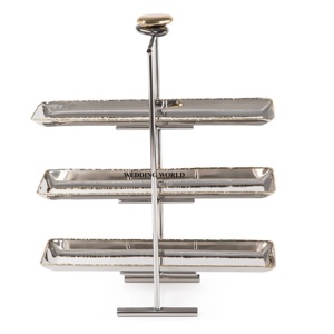 Three Tier Silver Finished Handmade <b>Chocolate</b> Tray <b>Hot</b> Selling Designer Wholesale New Metal <b>Chocolate</b> Platter - Product Image 2