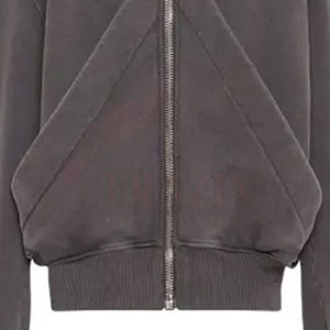 Sweat à capuche zippé personnalisé de haute qualité, effet délavé, pour homme, en polyester/coton, respirant, séchage rapide, mode décontractée hiver - Product Image 6