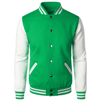 Veste bomber universitaire pour homme en laine imperméable et coupe-vent, avec doublure matelassée tendance et patchs chenille personnalisés