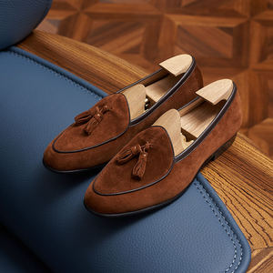 Zapatos <span class=keywords><strong>Mocasines</strong></span> de <span class=keywords><strong>Ante</strong></span> de Oveja de Alta Calidad, Zapatos Casuales de Cuero Genuino para <span class=keywords><strong>Hombre</strong></span>, Estilo Italiano con <span class=keywords><strong>Borlas</strong></span> para la Vida Diaria - Product Image 5
