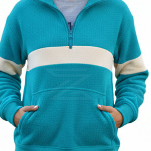 Vente en gros directe d'usine, couleur et taille personnalisées disponibles, sweat-shirt à demi-zip pour femmes, design tendance - Product Image 2