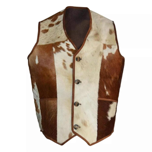 Cowhide Genuine Leather Breathable Windbreaker Jacket with Nylon Lining Woven Fabric Cow Fur & Print OEM Service 2025 - Product Image 3