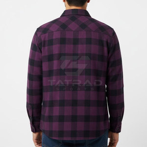 Camisa de Franela para Hombre Fabricada en Pakistán, Cierre de Botones, Corte Regular, Manga Larga, Ropa Casual, Color Sólido, Transpirable para Otoño - Product Image 3