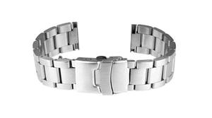 Bracelet de montre intelligent en acier inoxydable argenté de luxe GD003, souple, respirant, étanche, avec fermoir déployant réglable, unisexe, 18-24 cm - Product Image 5