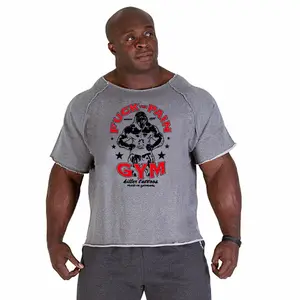 New fashion brand cotton t shirts tops men gyms Fitness shirt men's Bodybuilding workout gym vest fitness men