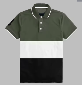 Logo personnalisé décontracté à manches courtes pour hommes pour polos Nouveau design 100% toile de coton avec motif uni teint - Product Image 1