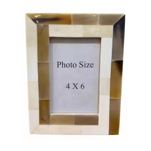 Customizable Logo New Design Photo <b>Frame</b> Handmade Wholesale White Cream and Golden Horn <b>Frames</b> Latest Arrival - Product Image 4