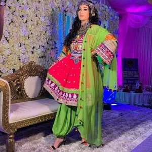 Vestido kuchi vintage étnico tribal, vestido Kuchi tradicional de fiesta Kuchi afgano/Pakistán multicolor vestido Kochi 3048 - Product Image 6