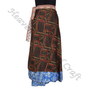 Wrap Tier Falda larga de seda Boho Gypsy Tienda al por mayor en línea de seda India Wrap Around Faldas Fabricante Mayorista - Product Image 6