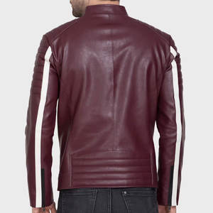 Veste en cuir de style basique pour hommes avec col montant Saison d'hiver Design personnalisé selon la demande du client Fermeture à glissière avant Street Wear - Product Image 3