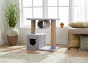 เสาข่วนคุณภาพสูง "Grey Tunnel" สำหรับแมวและลูกแมวทุกสายพันธุ์และทุกขนาด - Product Image 5