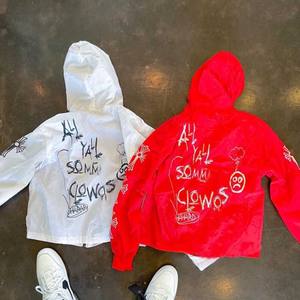 Conjunto corto de dos piezas unisex, chándal personalizado para hombre, chaqueta cortavientos reflectante, chándales, ropa de calle de nailon estampada para invierno - Product Image 5