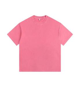 Venta al por mayor 350gsm Vintage Unisex camiseta de gran tamaño de peso pesado transpirable Casual diseñador ropa camiseta para hombres - Product Image 4