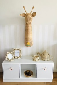 Modèle de décoration de chambre de bébé en forme de tête de girafe en rotin tissé - Product Image 5