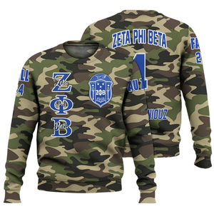 Sweat-shirt à col rond pour femme Zeta Phi Beta 1920 Sorority, lettres grecques brodées, bleu, sweat-shirts grecs pour femmes - Product Image 3