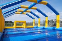 Terrain de football de sport en pvc personnalisé jeu d'entraînement gonflable arène terrain de football tube cadre étanche à l'air structure gonflable géante