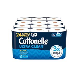 กระดาษชำระคอตตอนเนล อัลตร้า คลีน พร้อมเนื้อสัมผัส Active CleaningRipples ขนาดใหญ่พิเศษ 24 ม้วน = 132 ม้วนปกติ (4 แพ็ค แพ็คละ 6 ม้วน) - Product Image 1