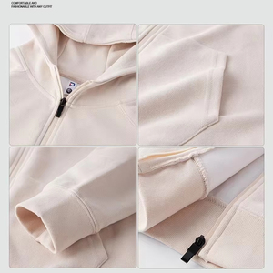 Sudadera con capucha de algodón 100% de alta calidad para hombre, peso pesado, cremallera completa, de gran tamaño y con capucha para la temporada de otoño - Product Image 4