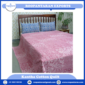 Derniers produits Bloc de main indien imprimé coton Patchwork Queen Size Kantha Quilt à vendre au prix le plus bas - Product Image 4