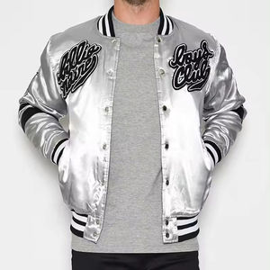 Blouson de baseball bombardier en satin de haute qualité pour hommes Design unique Facile à laver Meilleur prix Veste d'hiver personnalisée - Product Image 3