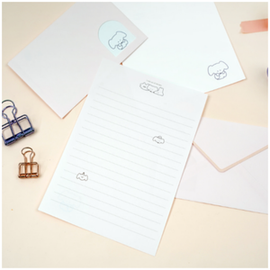 Ensemble d'enveloppes à fenêtre au design mignon de personnage Boba Intervalle de ligne de 8mm dans un ton pastel OEM disponible pour cadeau - Product Image 3