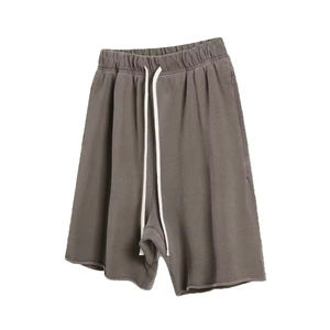Oversized <b>Men</b> Casual <b>Shorts</b> Summer Cotton Fleece <b>Shorts</b> with <b>Long</b> Drawstring Multi-Color Options OEM Wholesale Supplier - Product Image 3