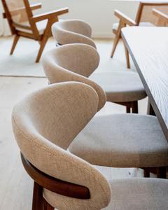 Venta al por mayor, gran oferta, cafetería nórdica moderna, comedor, sala de estar, restaurante, hogar, respaldo Simple, sillas de comedor laterales de madera maciza - Product Image 5