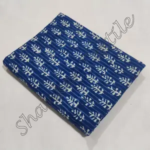 Novo Bloco De Mão Impressão Tecido De Algodão Dabu Print Voile Tecido De Algodão Indigo Print Vestuário Bloco De Mão Jaipuri Sanganeri