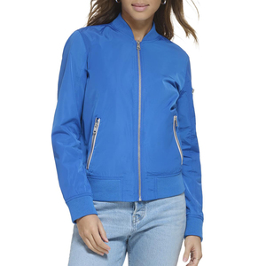 Chaqueta de bombardero de color sólido a prueba de viento cálida para invierno, chaqueta de bombardero de ajuste relajado de manga larga transpirable para mujer - Product Image 3