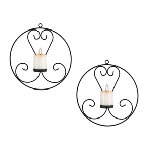 Portavelas de metal Montado en la pared Forma redonda Artículo de decoración Diseño clásico Precio asequible - Product Image 1