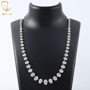 Collar de distancia delgada de diamante cultivado en laboratorio de corte ovalado certificado IGI, diseño de moda para collares finos de boda y compromiso - Product Image 2