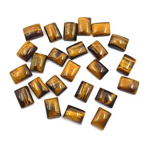 12 pièces coussin oeil de tigre naturel cabochon de pierres précieuses en vrac 10X14MM 104 CT couleur marron certifié IGI - Product Image 1