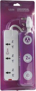 Levin Allemagne 2M prise d'extension universelle multiprise 3 voies ignifuge 250V AC 13A charge maximale 3250W prises de courant maximales pour circuits intégrés - Product Image 2
