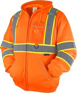 Veste à capuche de sécurité, sweat à capuche en molleton de sécurité réfléchissant haute visibilité, équipement EPI pour temps froid conforme à la norme ANSI - Product Image 1