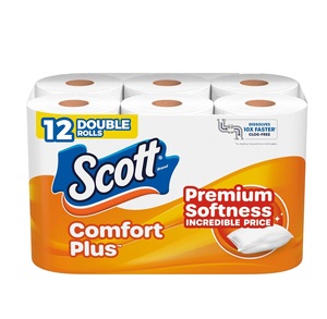 Papier hygiénique jetable Scott ComfortPlus 12 rouleaux doubles de 231 feuilles par rouleau de papier hygiénique 3 plis sûr pour les fosses septiques - Product Image 1