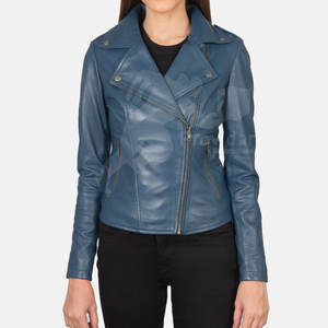 Veste en cuir légère pour femme avec col montant, écologique, respirante, tricotée, confortable et facile à porter - Product Image 1