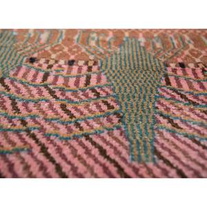 พรมขนสัตว์และไหมไผ่ถักมือขนาดใหญ่ Freedom Manchaha ลายปะติดสีแดงส้ม สำหรับบ้าน ห้องนอน ทางเดิน-Luv-547 - Product Image 3