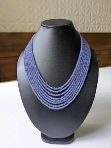 Collar de cuentas de piedras preciosas de tanzanita de 8 capas, collar de piedra Natural de calidad superior Rondelle facetado - Product Image 3