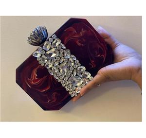 กระเป๋าคลัทช์สำหรับผู้หญิงทำจากยางเรซินหัตถกรรมอินเดีย - Product Image 1