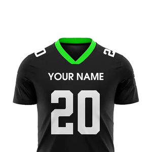 Maillot de football américain en mesh personnalisé, col en V, style streetwear, impression par sublimation hip-hop, design personnalisé, couleur personnalisable, coupe ample. - Product Image 5