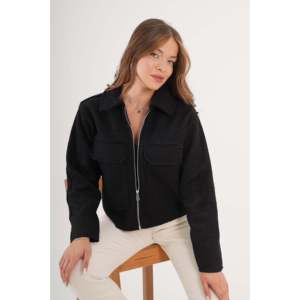 Chaqueta con Patrón Bouclé Negro al por Mayor para la Temporada de Otoño - Product Image 2