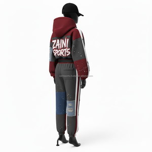 ชุดวอร์มผ้าฝ้ายขนแกะ GSM 320พรีเมี่ยมสำหรับผู้หญิงผ้าเดนิมสีเทาเบอร์กันดีชุดวอร์มปักโลโก้ได้ตามต้องการขนาดพิเศษ - Product Image 5