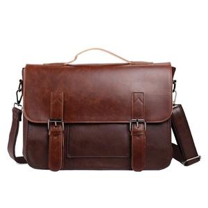 Ordinateur portable d'affaires pour hommes 18 pouces cuir Messenger Satchel épaule collège sac d'école LPG-0034C - Product Image 2