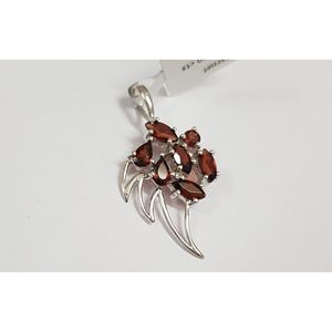 Handmade 925 Sterling Silver <b>Garnet</b> Pendant for Women Shah Gems' Religious Charm with Amethyst and Pearl Numbered Pattern - Product Image 4