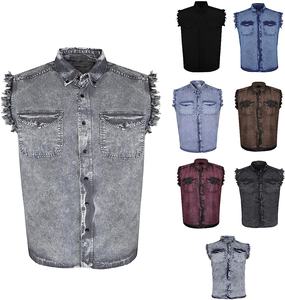 Vente en gros de chemises sans manches de motard du fabricant personnalisées pour hommes Streetwear doux pour la saison de printemps Unité unique emballée - Product Image 2