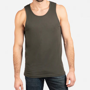 Débardeur d'entraînement vert olive pour hommes de niveau suivant décontracté doux sans manches Gym Muscle chemises musculation t-shirt - Product Image 3