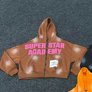 Sweat à capuche zippé pour homme style streetwear / Sweat à capuche zippé pour homme avec logo brodé personnalisé disponible en toutes tailles - Product Image 2